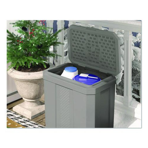 Salt Box, 28 Gal, 23.75 X 15.75 X 23.75. Dove Gray