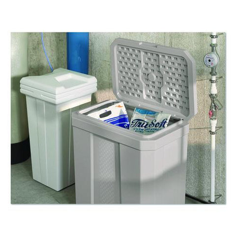 Salt Box, 28 Gal, 23.75 X 15.75 X 23.75. Dove Gray