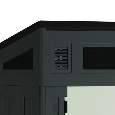 Modernist Storage Shed, 200 Cu Ft, 6 Ft 2.5" X 5 Ft 8.25" X 7 Ft 5.75", Peppercorn/black/passive