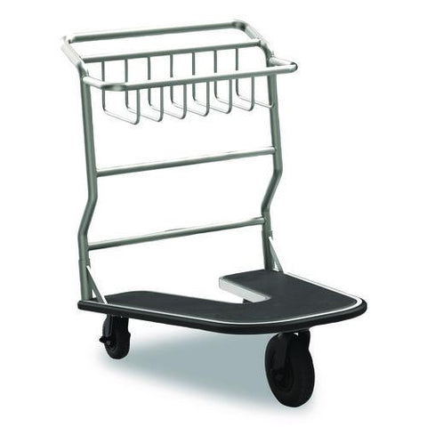 Nesting Luggage Cart With Rubber Platform, Capacity, 300 Lb Capacity, 27 X 37 X 37.5, Silver/black