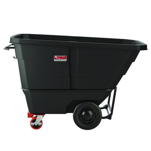 Heavy Duty Tilt Truck, 1 Cu Yd, Plastic, Black/red