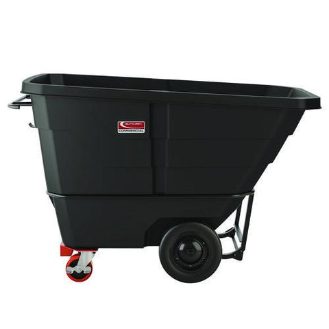 Heavy Duty Tilt Truck, 1 Cu Yd, Plastic, Black/red