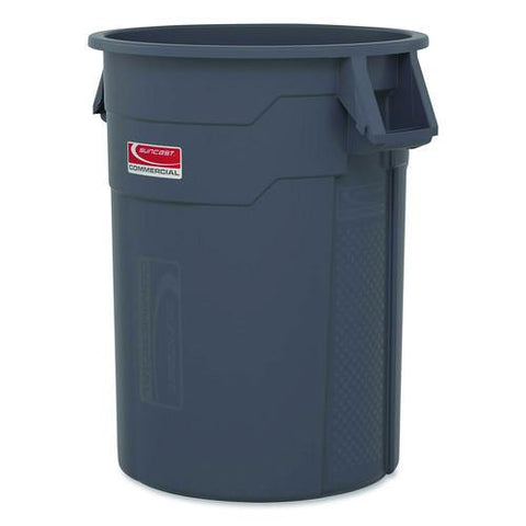 Injection Molded Utility Trash Can, 20 Gal, Resin, Gray