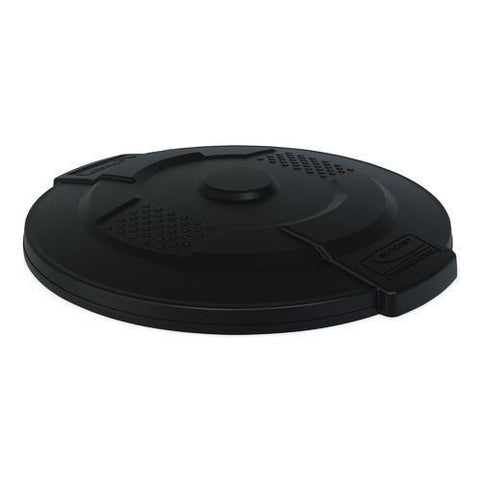Utility Trash Can Lid For 32 Gal Trash Can, 22.22" Diameter X 3", Black
