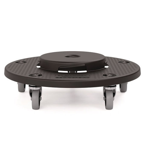 Utility Trash Can Dolly, 350 Lb Capacity, 20.75" X 6.5", Black, 2/pack