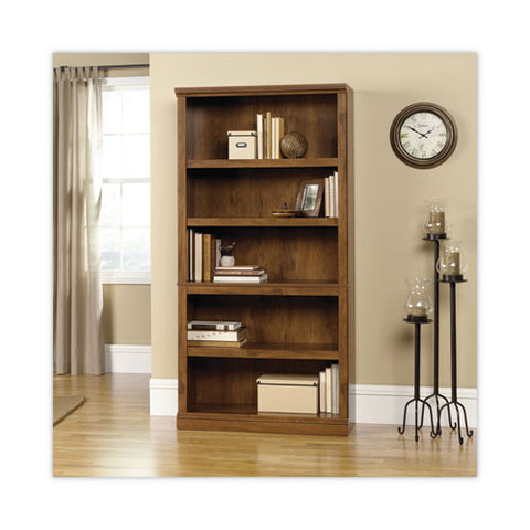 Select Collection Bookcase, Five-shelf, 35.27w X 13.22d X 69.76h, Oiled Brown