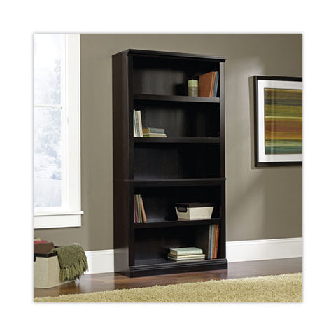 Select Collection Bookcase, Five-shelf, 35.27w X 13.22d X 69.76h, Estate Black