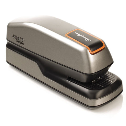 Optima Grip Electric Stapler, 20-sheet Capacity, Black/silver