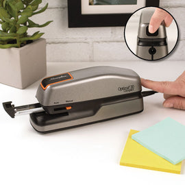 Optima Grip Electric Stapler, 20-sheet Capacity, Black/silver