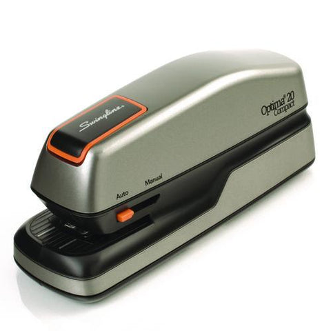 Optima Grip Electric Stapler, 20-sheet Capacity, Black/silver