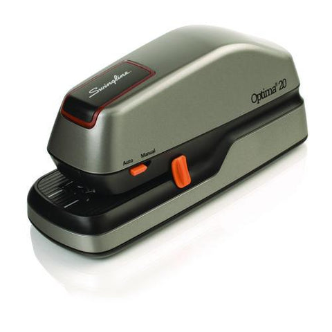Optima 20 Electric Stapler, 20-sheet Capacity, Silver