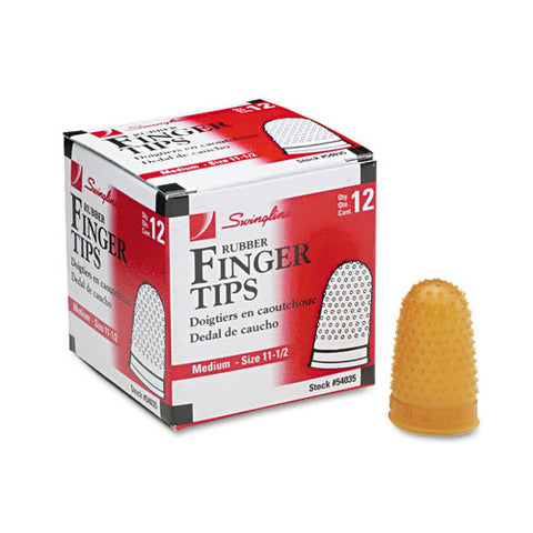 Rubber Finger Tips, 11 1/2 (medium), Amber, Dozen