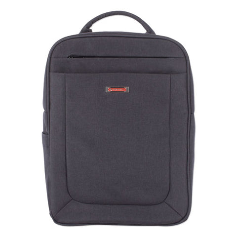 Cadence 2 Section Business Backpack, Fits Devices Up To 15.6", Polyester, 6 X 6 X 17, Charcoal