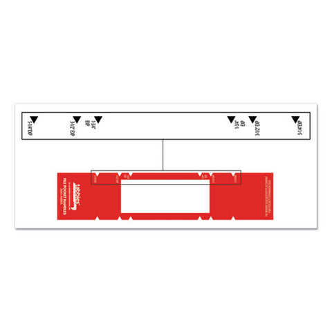 File Pocket Handles, 9.63 X 2, Red/white, 4/sheet, 12 Sheets/pack