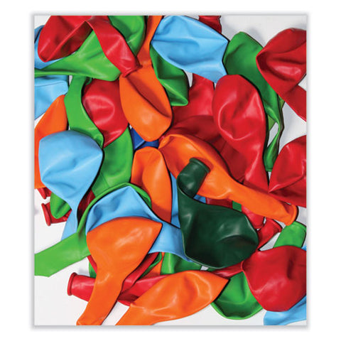 Party Loons Helium Quality Latex Balloons, Assorted Colors, 100/pack