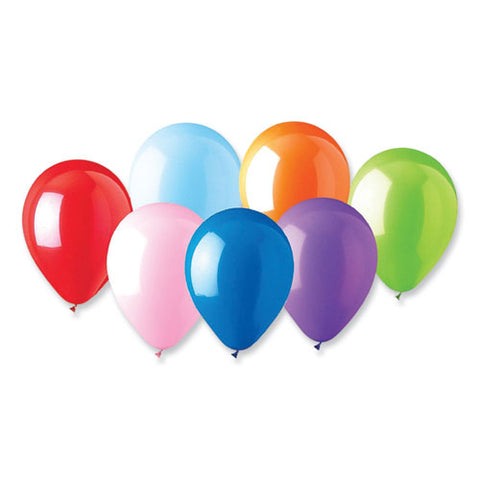 Party Loons Helium Quality Latex Balloons, Assorted Colors, 100/pack