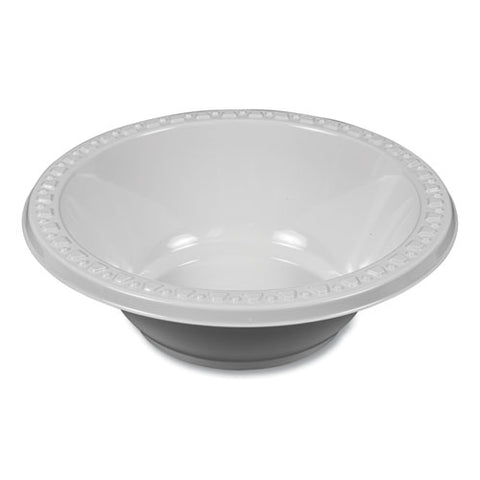 Plastic Dinnerware, Bowl, 12 Oz, White, 125/pack