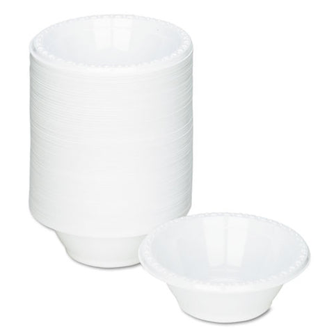 Plastic Dinnerware, Bowl, 5 Oz, White, 125/pack