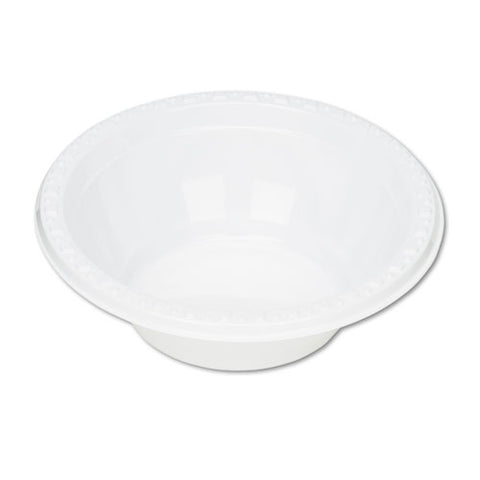 Plastic Dinnerware, Bowl, 5 Oz, White, 125/pack