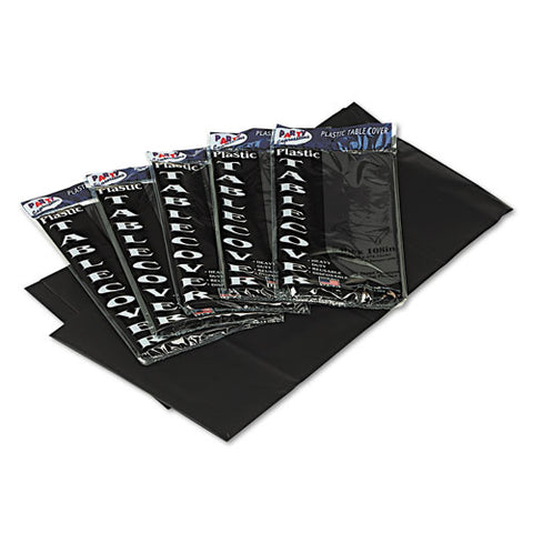 Table Set Rectangular Table Covers, Heavyweight Plastic, 54" X 108", Black, 6/pack