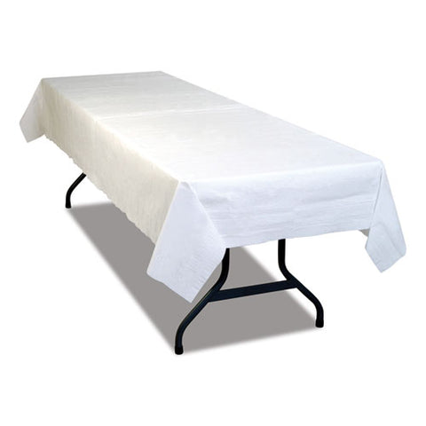 Table Set Poly Tissue Table Cover, 54" X 108", White, 6/pack