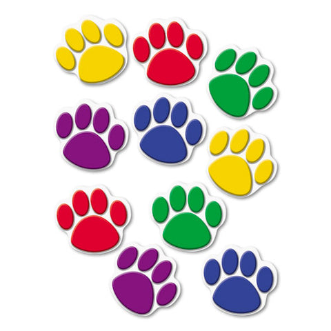 Paw Print Accents, Paw Prints, Assorted Sizes, Assorted Colors, 30/pack