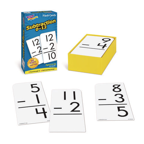 Skill Drill Flash Cards, Subtraction, 3 X 6, Black And White, 91/pack