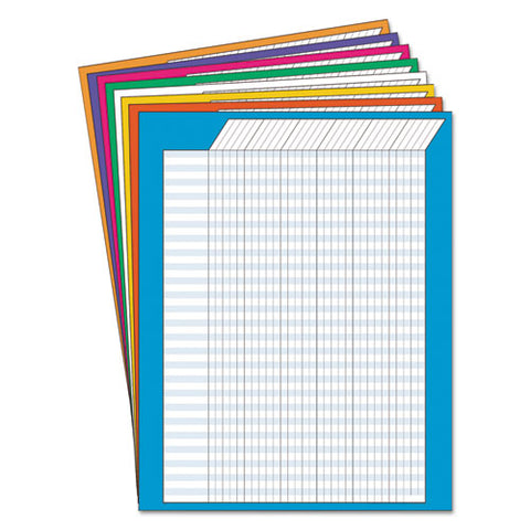 Jumbo Vertical Incentive Chart Pack, 22 X 28, Vertical Orientation, Assorted Colors With Assorted Borders, 8/pack