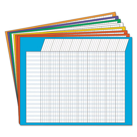 Jumbo Horizontal Incentive Chart Pack, 28 X 22, Assorted Colors With Assorted Borders, 8/pack