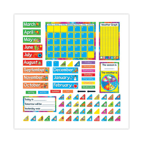 Year Around Calendar Bulletin Board Set, 12-month Calendar, 22" X 17", Assorted Colors, 106/set