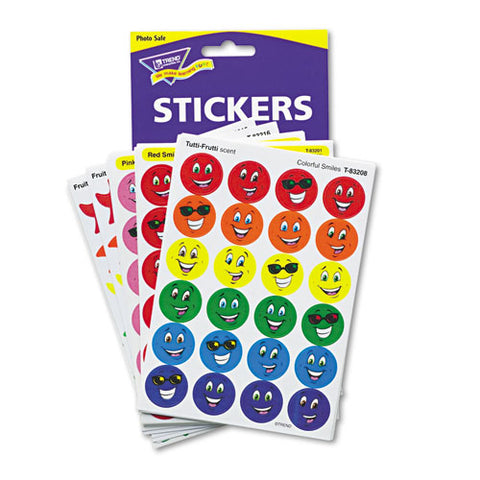 Stinky Stickers Variety Pack, Smiles And Stars, Assorted Colors, 648/pack