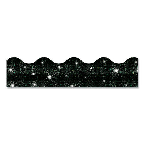 Sparkle Terrific Trimmers, Sparkles, 2.75" X 32 Ft, Black Sparkle, 12/set