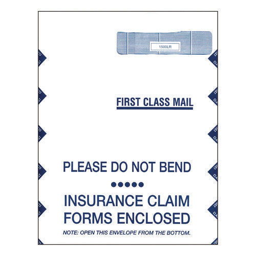 Jumbo Cms-1500 Health Insurance Form Envelopes For 50 Forms, Square Flap, Self-adhesive Closure, 9 X 12.5, White, 100/pack