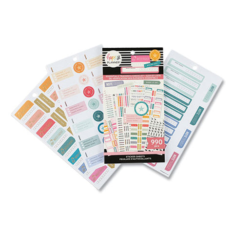 Essentials Tracker & Checklist Classic Stickers, Productivity Theme, 990/pack