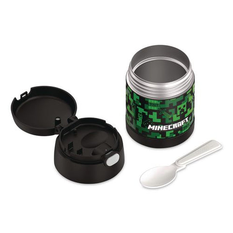 Funtainer Minecraft Two-compartment Food Jar, 10 Oz, Black/multicolor