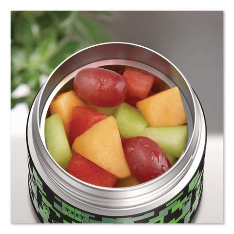 Funtainer Minecraft Two-compartment Food Jar, 10 Oz, Black/multicolor