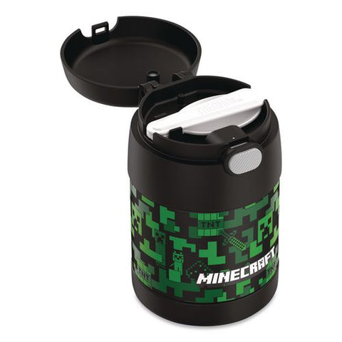 Funtainer Minecraft Two-compartment Food Jar, 10 Oz, Black/multicolor