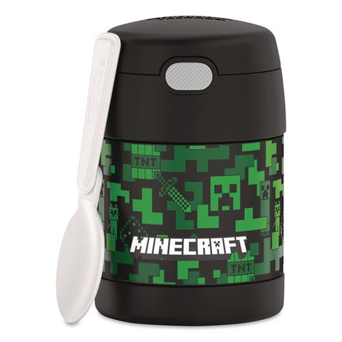Funtainer Minecraft Two-compartment Food Jar, 10 Oz, Black/multicolor