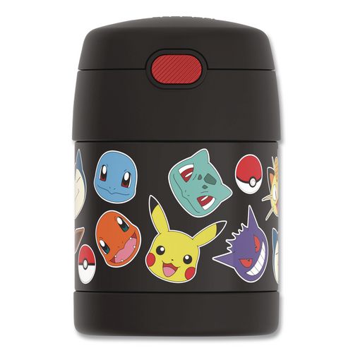 Funtainer Pokemon Two-compartment Food Jar, 10 Oz, Black/multicolor
