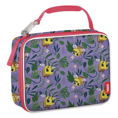Kids Minecraft Bees Insulated Soft Lunch Bag, 9.5 X 3.75 X 7.5, Multicolor Minecraft Bee Artwork