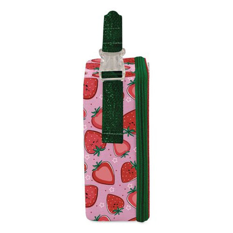 Kids Strawberry Smiles Insulated Lunch Bag, 9.5 X 3.75 X 7.5, Red Strawberry Print