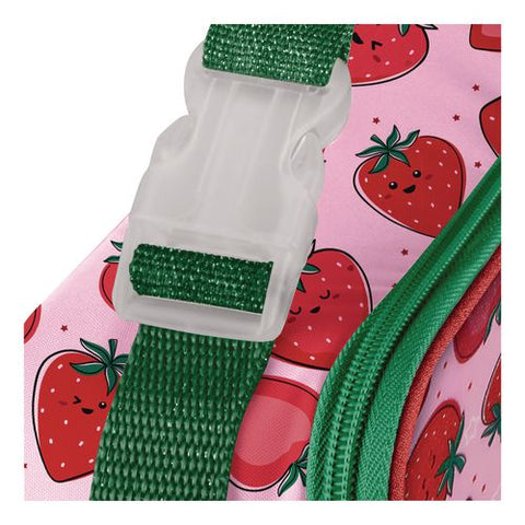 Kids Strawberry Smiles Insulated Lunch Bag, 9.5 X 3.75 X 7.5, Red Strawberry Print