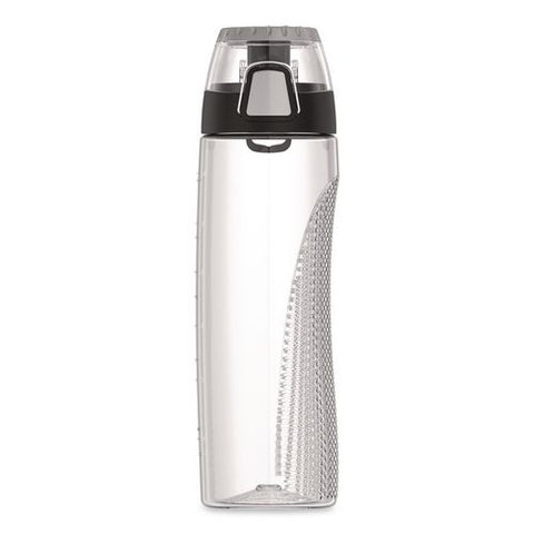 Tritan Plastic Hydration Water Bottle With Meter, 24 Oz, Clear