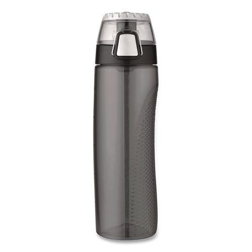 Tritan Plastic Hydration Water Bottle With Meter, 24 Oz, Smoke