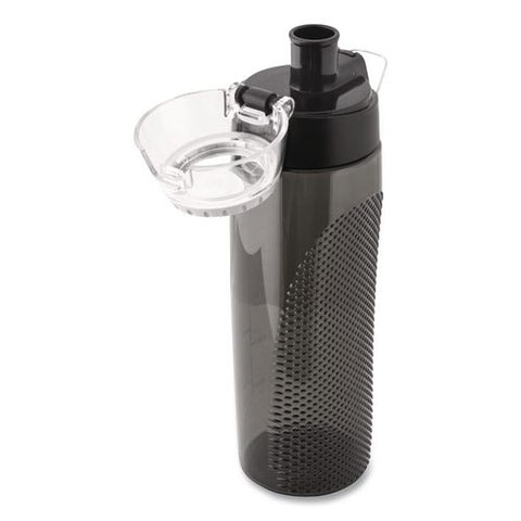 Tritan Plastic Hydration Water Bottle With Meter, 24 Oz, Smoke