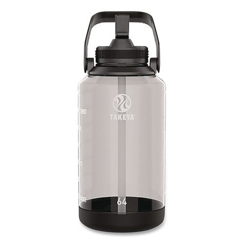 Tritan Motivational Plastic Water Bottle, 64 Oz, Stormy Black