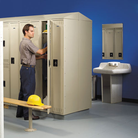 Double Tier Locker, Single Stack, 12w X 18d X 72h, Sand