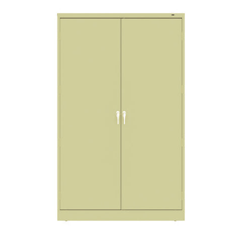 Jumbo Combination Steel Storage Cabinet, 48w X 24d X 78h, Putty