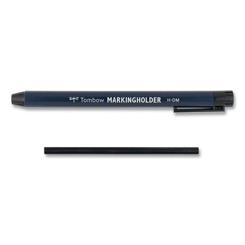 Wax-based Marking Pencil, 4.4 Mm, Black Wax, Navy Blue Barrel, 10/box