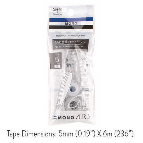 Mono Air Pen-type Correction Tape, Refill, Clear Applicator, 0.19" X 236"